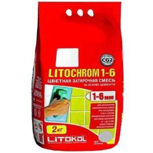 Затирка для швов Litochrom 1-6, C30, жемчужно-серая, 2 кг Litokol (Литокол)